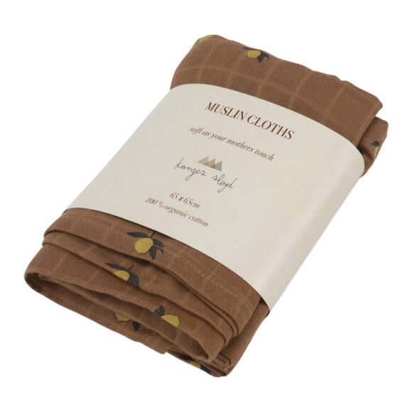 Konges Sløjd – 3er-Pack Musselin Tuch – Lemon Brown