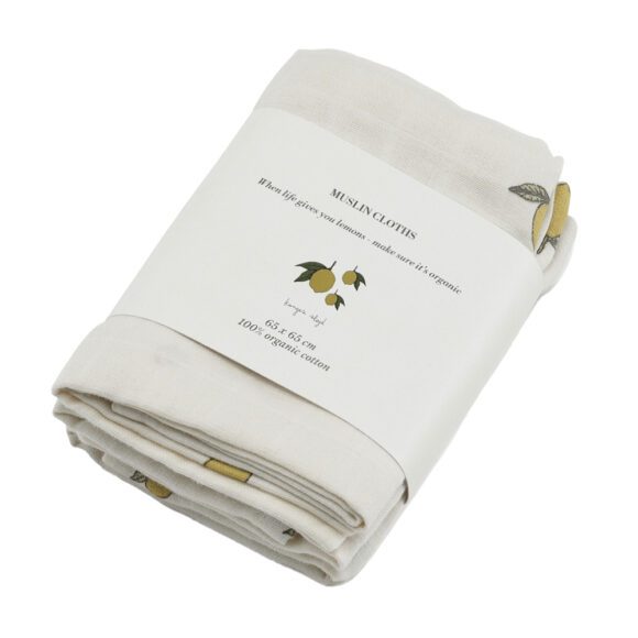 Konges Sløjd – 3er-Pack Musselin Tuch – Lemon