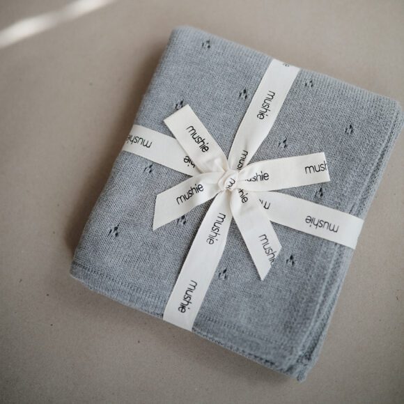Mushie – Babydeken – Pointelle – Gray Melange