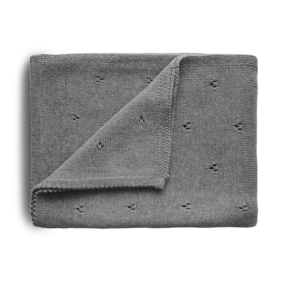 Mushie – Babydeken – Pointelle – Gray Melange