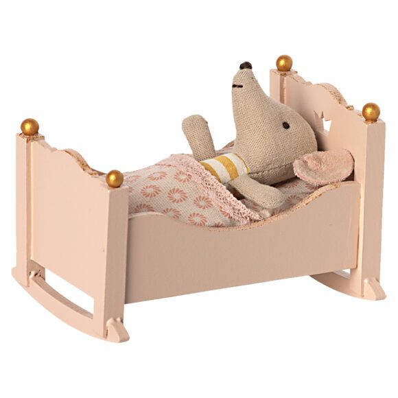 Maileg – Miniature Furniture – Baby Mouse – Cradle – Rose