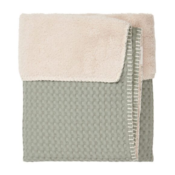 Koeka – Bassinet Blanket Teddy Oslo – Shadow Green/Soft Sand – 100 x 75 cm
