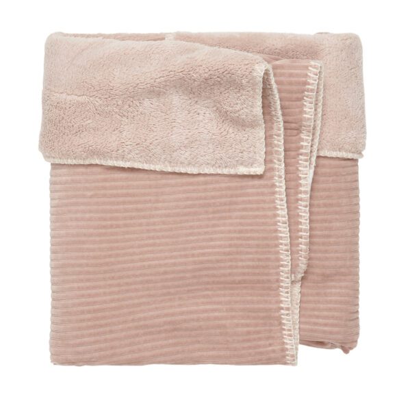 Koeka – Bassinet Blanket Teddy Vik – Grey Pink – 75 x 100 cm