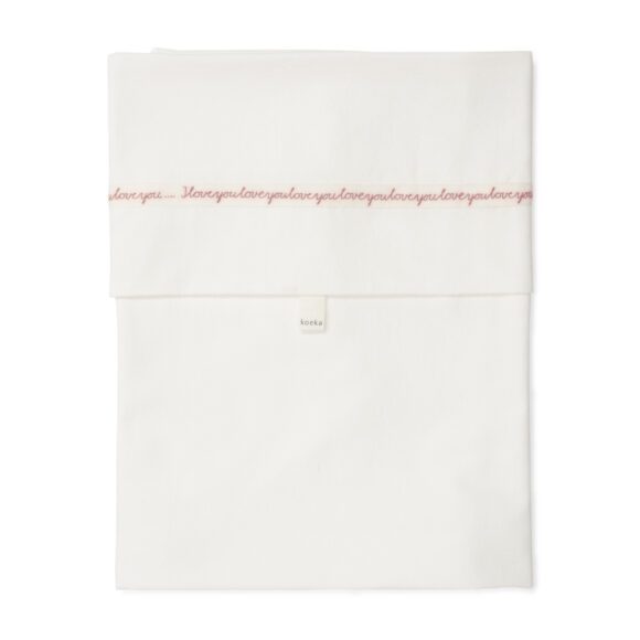 Koeka – Cot Sheet Loveyouloveyou – Brique – 110 x 140 cm
