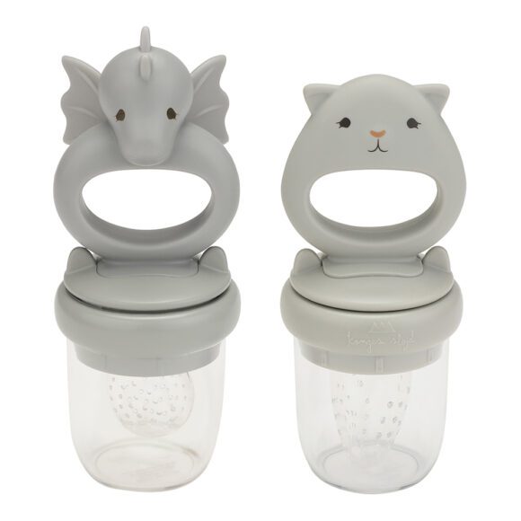 Konges Sløjd – 2 Pack Fruit Feeding Pacifier Dragon – Quarry Blue/Topanga Beach