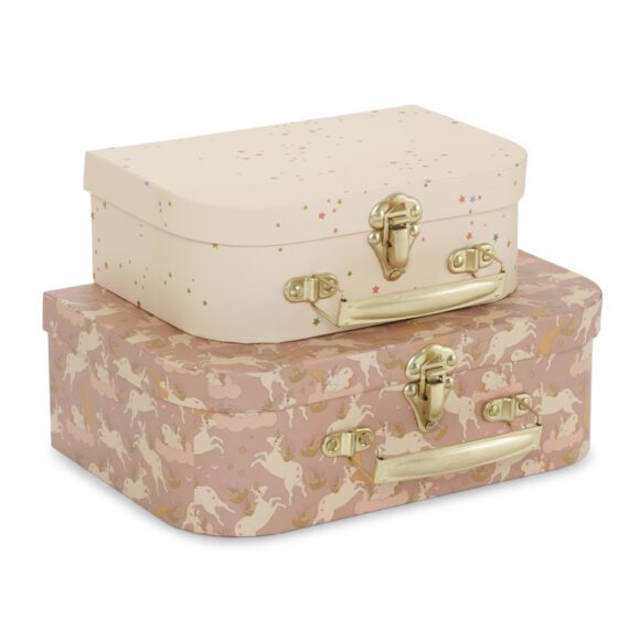 Konges Sløjd – 2er-Pack Kinderkoffer – Unicorn Blush/Etoile Multi