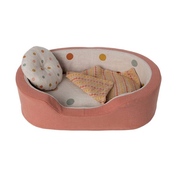 Maileg – Dog basket – Coral