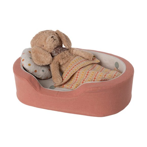 Maileg – Dog basket – Coral