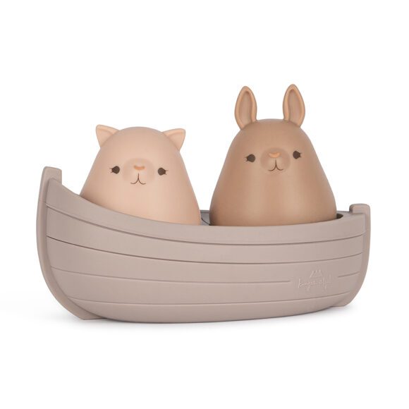 Konges Sløjd – Silicone Boat Toys – Lilac Mix