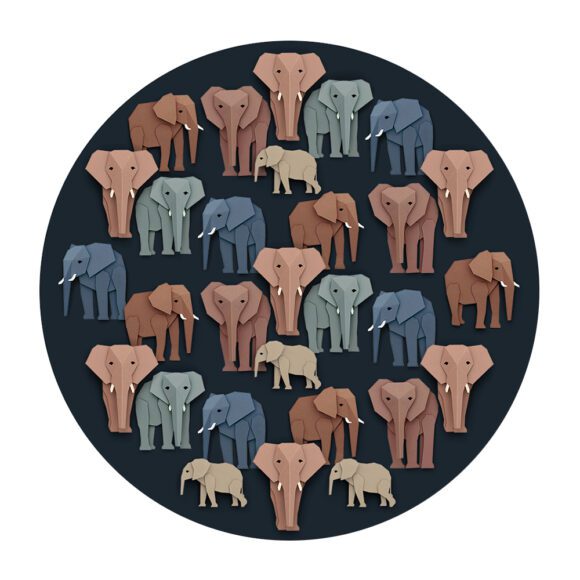 Studio Ditte – Wallpaper Circle 190 cm – Elephant