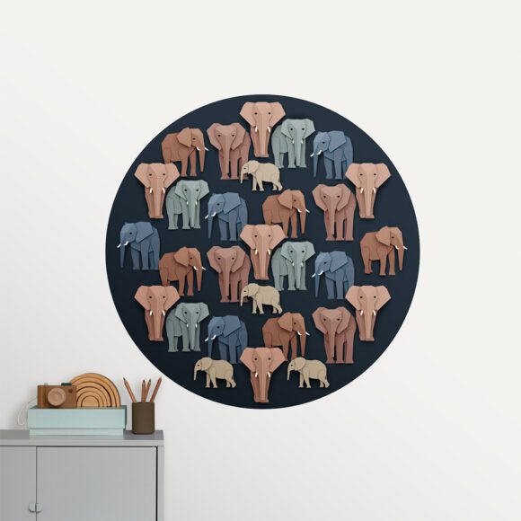 Studio Ditte – Runde Tapete ø95 cm – Elefant