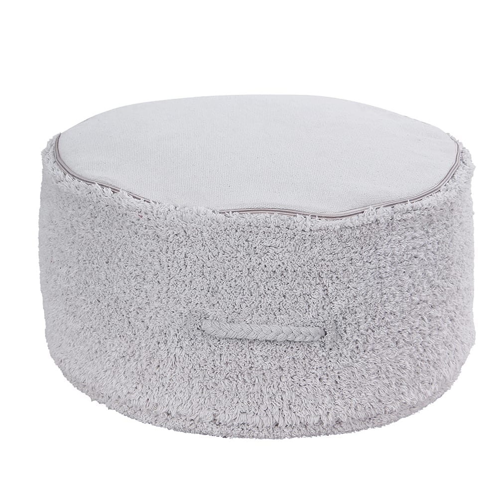 Lorena Canals - Washable Pouf - Chill - Pearl Grey - 20 x Ø 50 cm