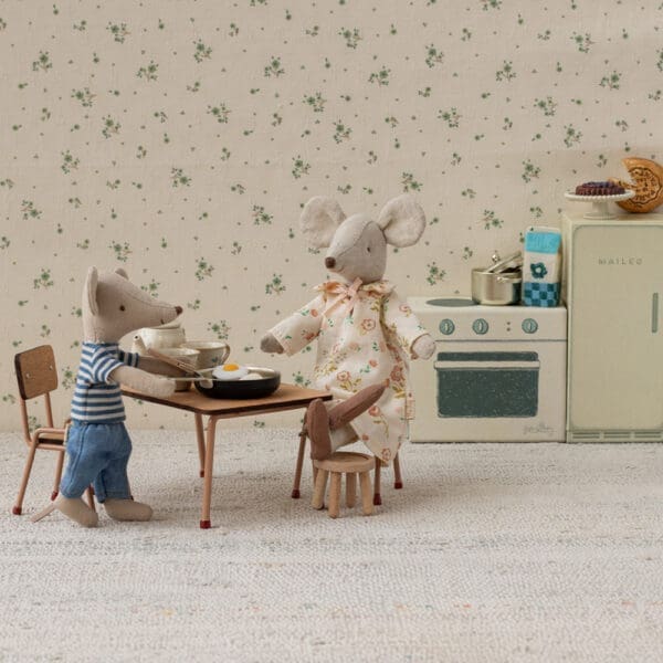 Maileg - Table and Chair Set - Mouse - Dark