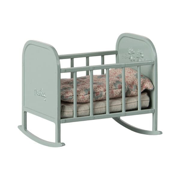 Maileg - Poppenhuis Wieg - Blauw Mint