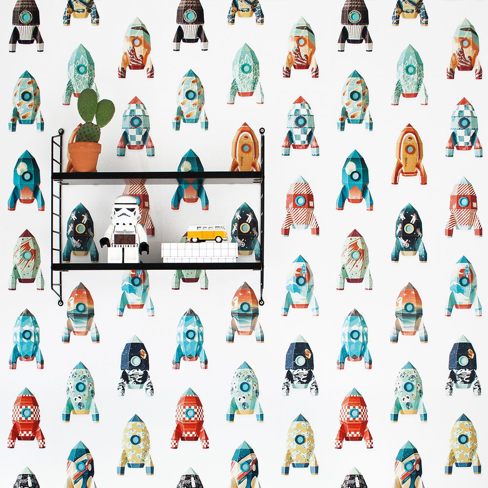 Studio Ditte - Wallpaper Kids Room - Rocket