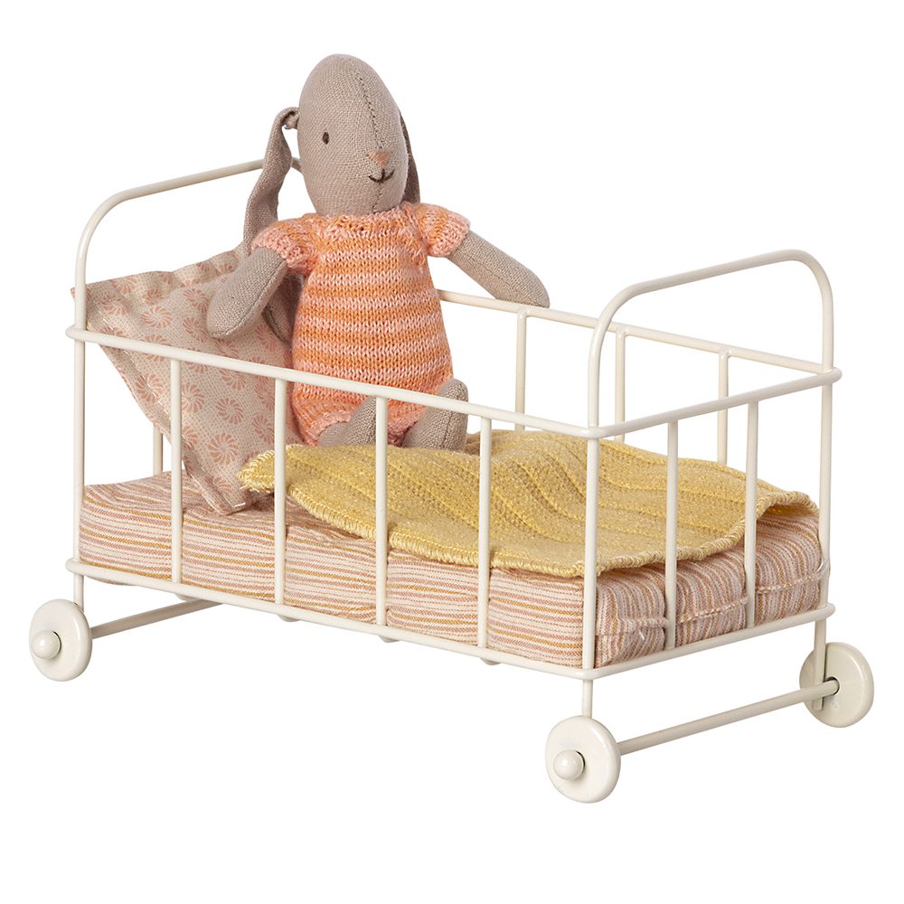 Maileg - Miniature Furniture - Micro Baby Cot - Rose