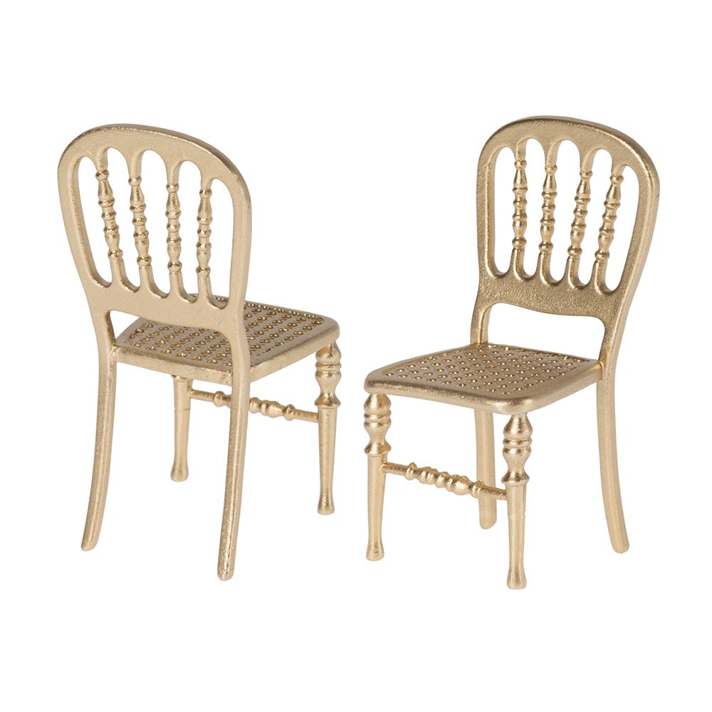 Maileg - Metallstuhl, Maus - Gold