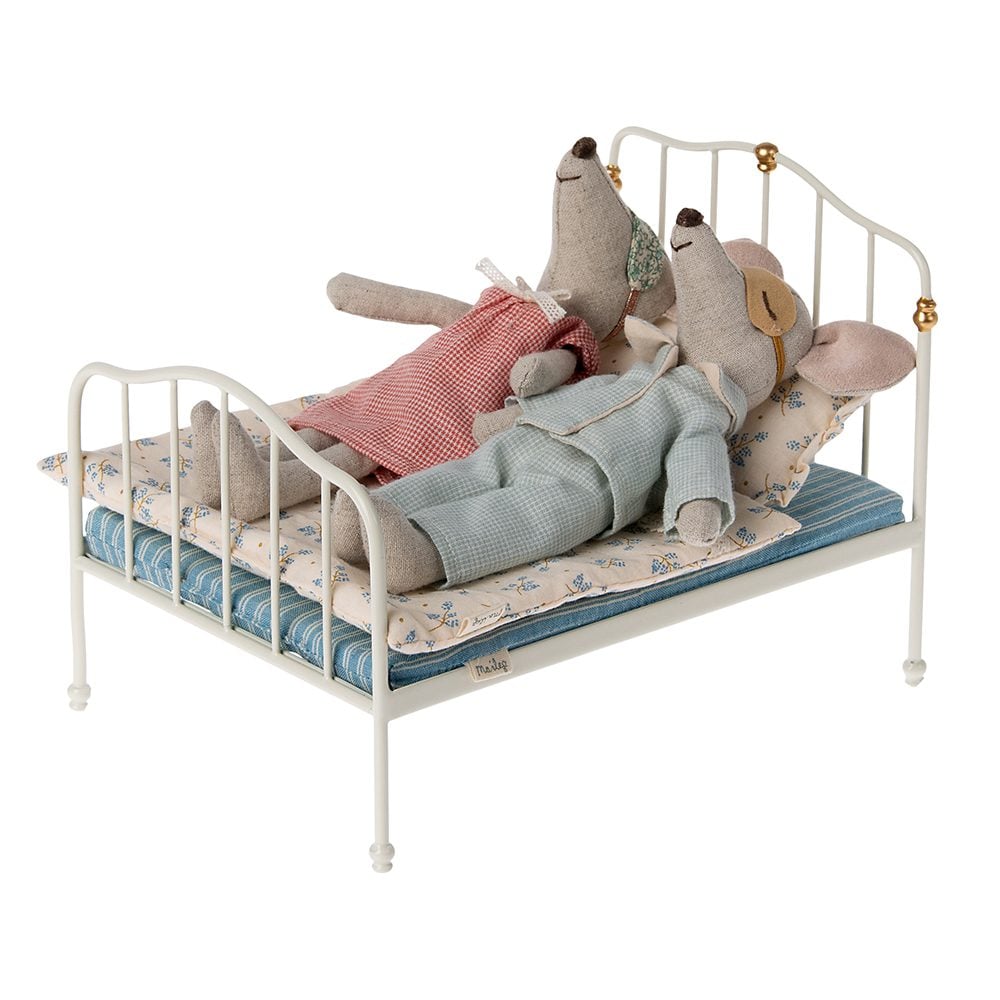 Maileg - Miniature Furniture - Bed, Mouse - Off-White