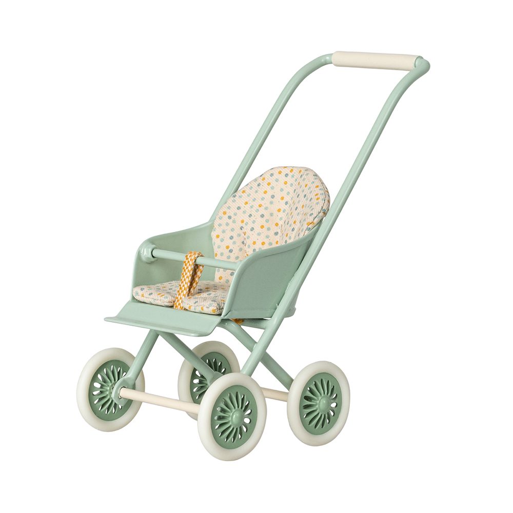 Maileg - Mäuse Zubehör - Kinderwagen, Micro - Mint