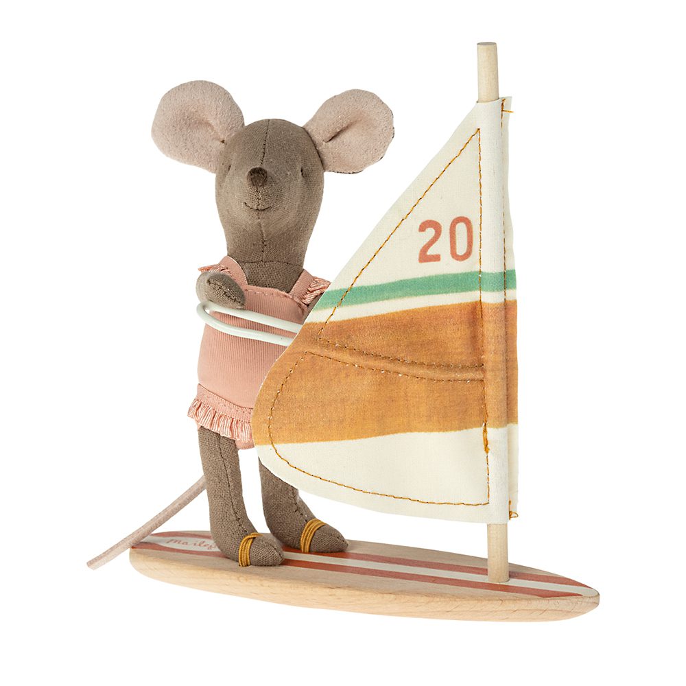 Maileg - Kleine Zus - Surfer Strand Muis