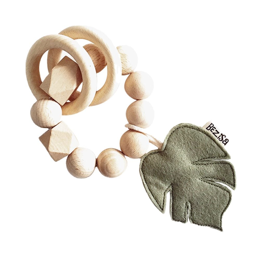 BEZISA - Rattle - Leaves - Pistache Green