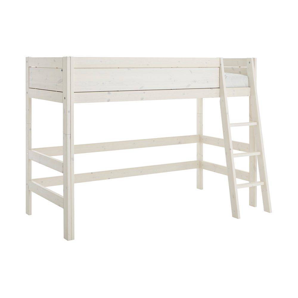 Lifetime - Loftbett 152 cm, Leiter schräg - Whitewash