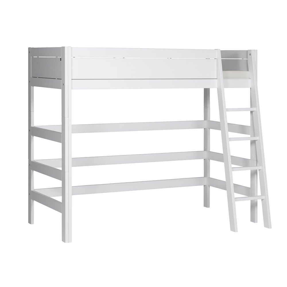 Lifetime - Loftbett 177 cm, Leiter schräg - Weiß