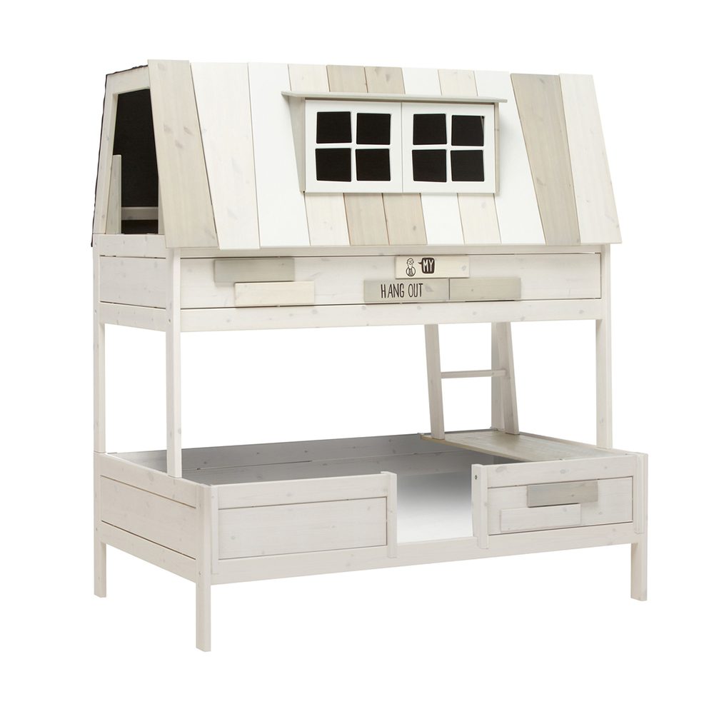 Lifetime - Abenteurbett - My Hangout - 120 cm, Luxus Lattenboden - Whitewash