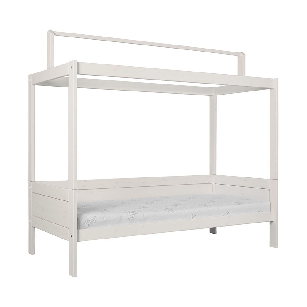Lifetime - Basic Bed 90x200 cm + Roof Construction for Fabric Roof - Whitewash
