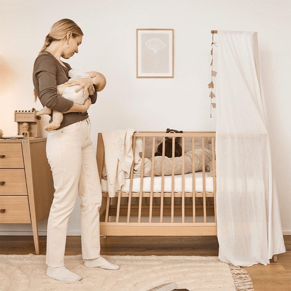 Leander - Linea + Luna Baby Cot - Canopy Stick - Oak