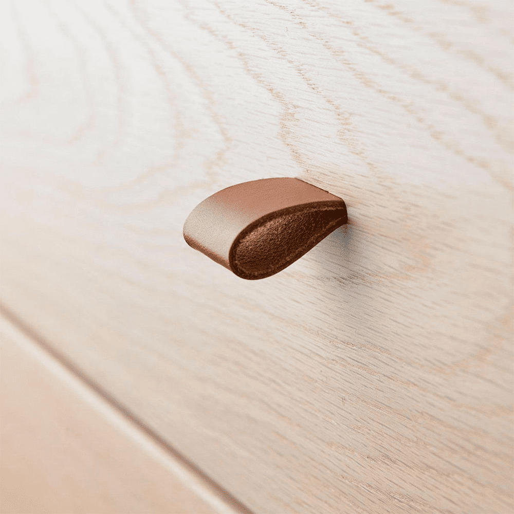 Leander - Leather Handles for Dresser - Brown (6pcs)