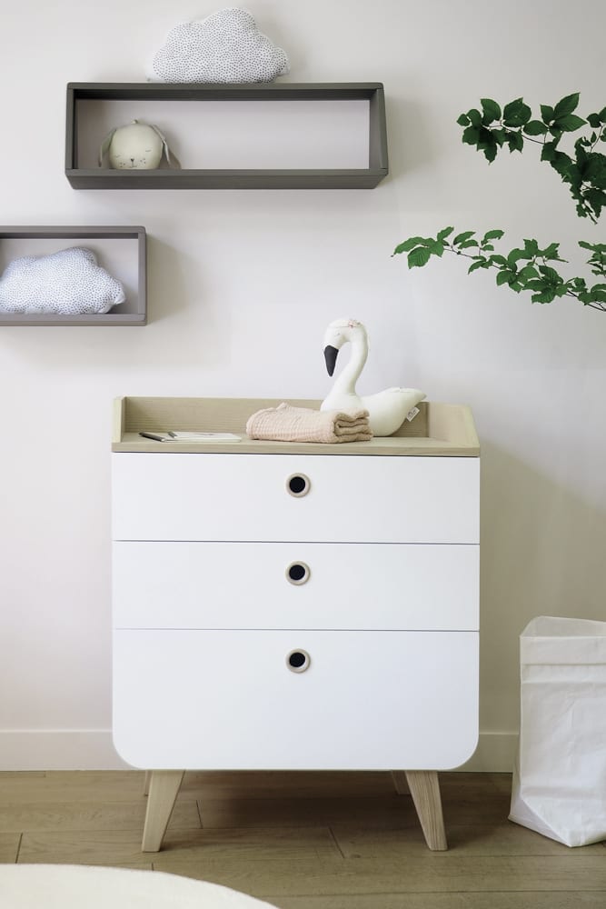 Laurette - Dresser Zen - 3 Drawers - Pale Grey