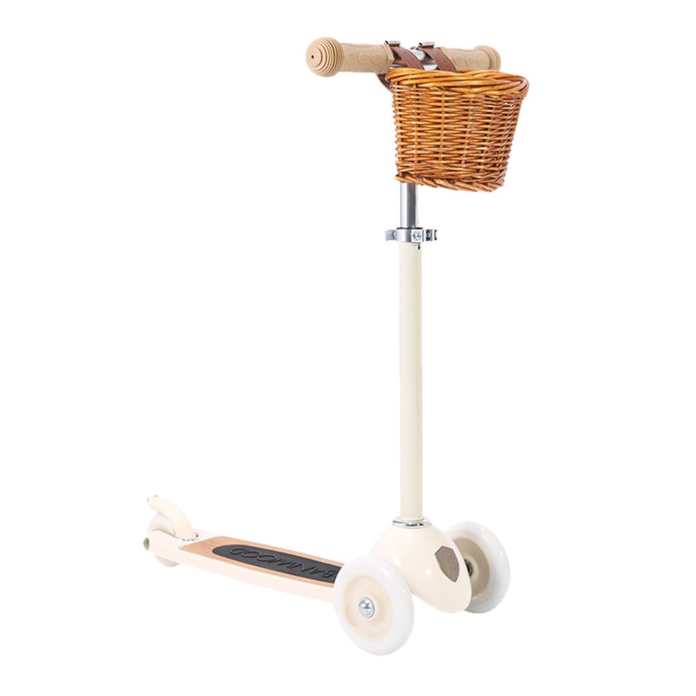 Banwood - Scooter mit Weidenkorb - Cream