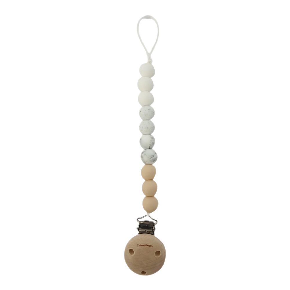 Chewies&More - Silikon Schnullerkette Clip - Ombre Natur