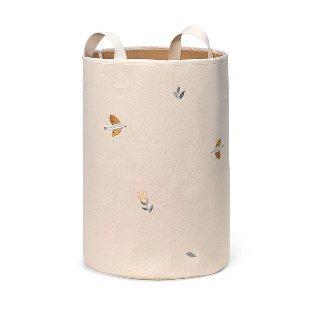 Dear April - Embroidered Storage Basket Large - Songbirds