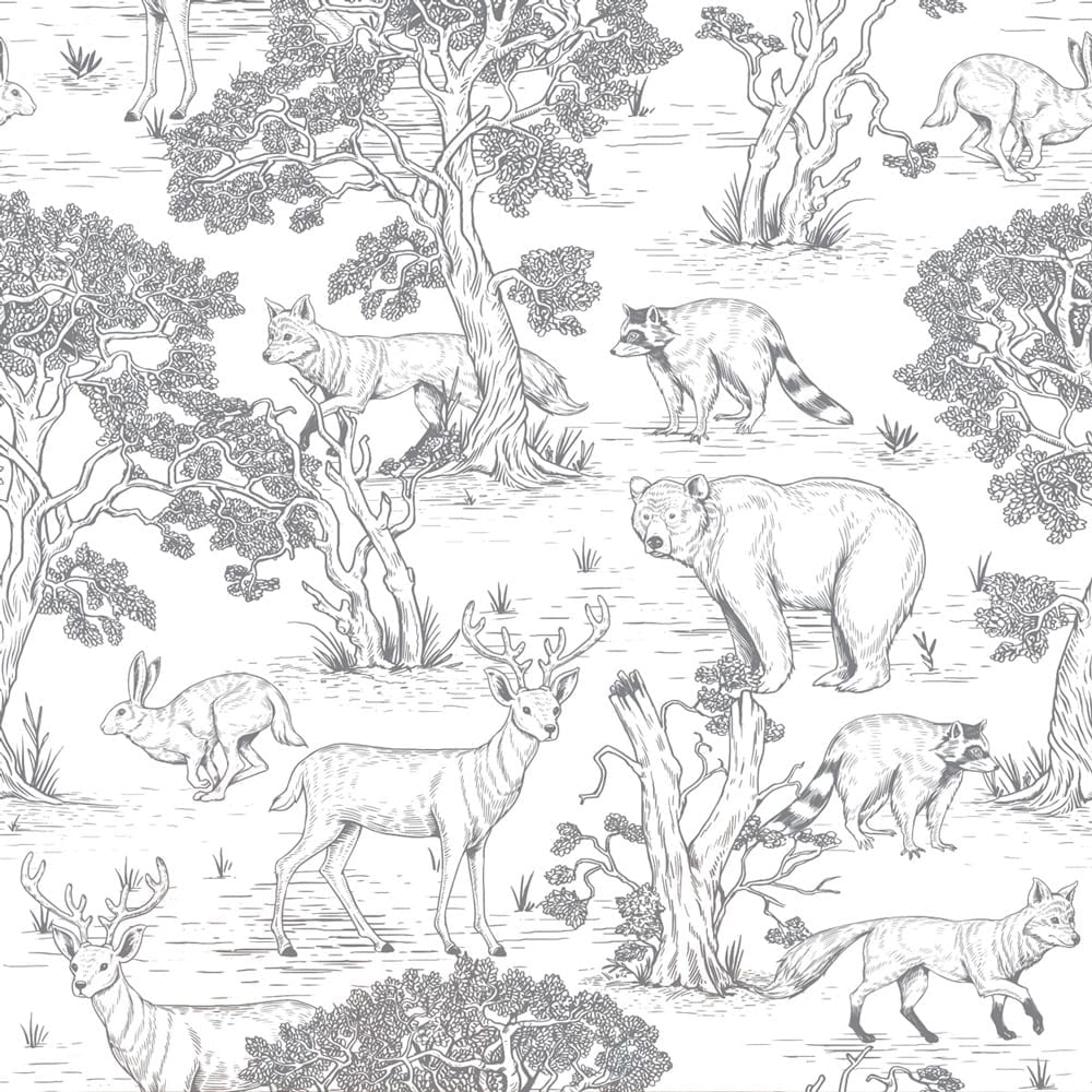 Dekornik - Tapete - Tiere weiß - 100 x 280 cm