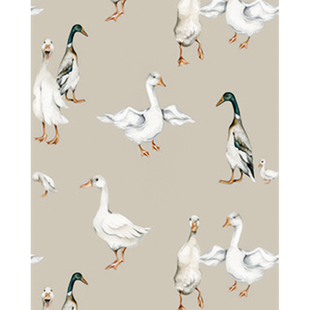 Dekornik - Kinderkamer Behang - White Ducks