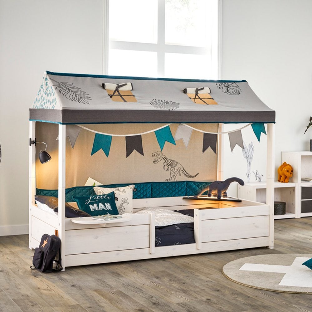 Lifetime - 4-in-1 Bed Combination w. Roofconstruction House - Whitewash