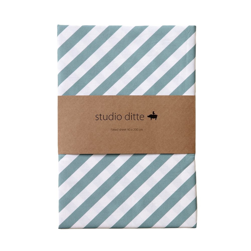 Studio Ditte - Fitted Sheet Junior - Stripes Blue - 70 x 150 cm