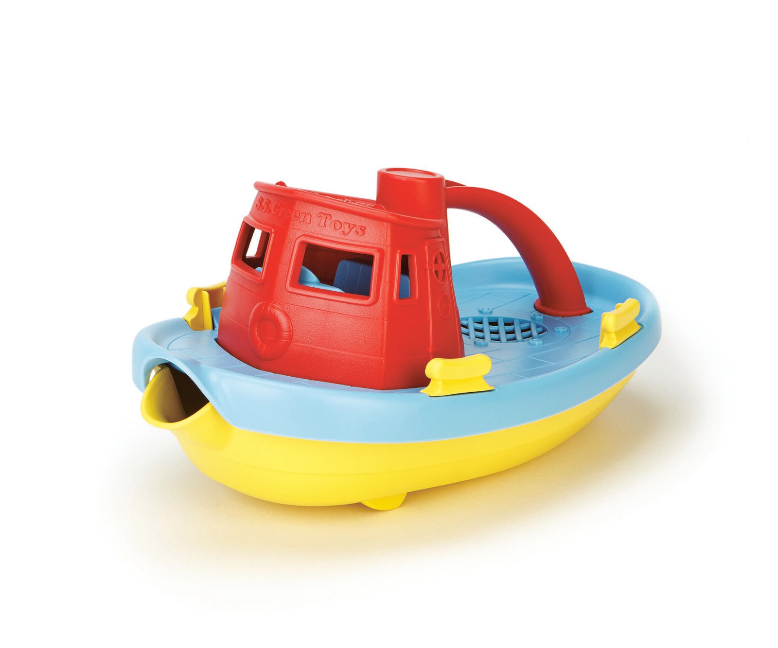 Green Toys - Dampfschiff - Blaue Oberseite/Roter Griff