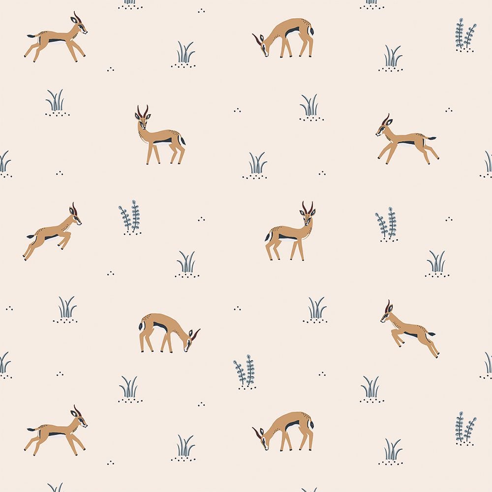 LILIPINSO - Kinderzimmertapete - Gazelles' Play - 50 cm x 10 m