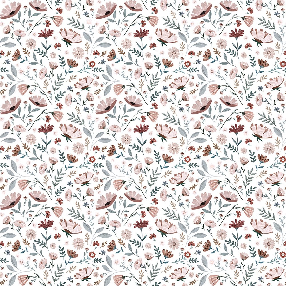 LILIPINSO - Kinderzimmertapete - Ocean Flowers - 50 cm x 10 m