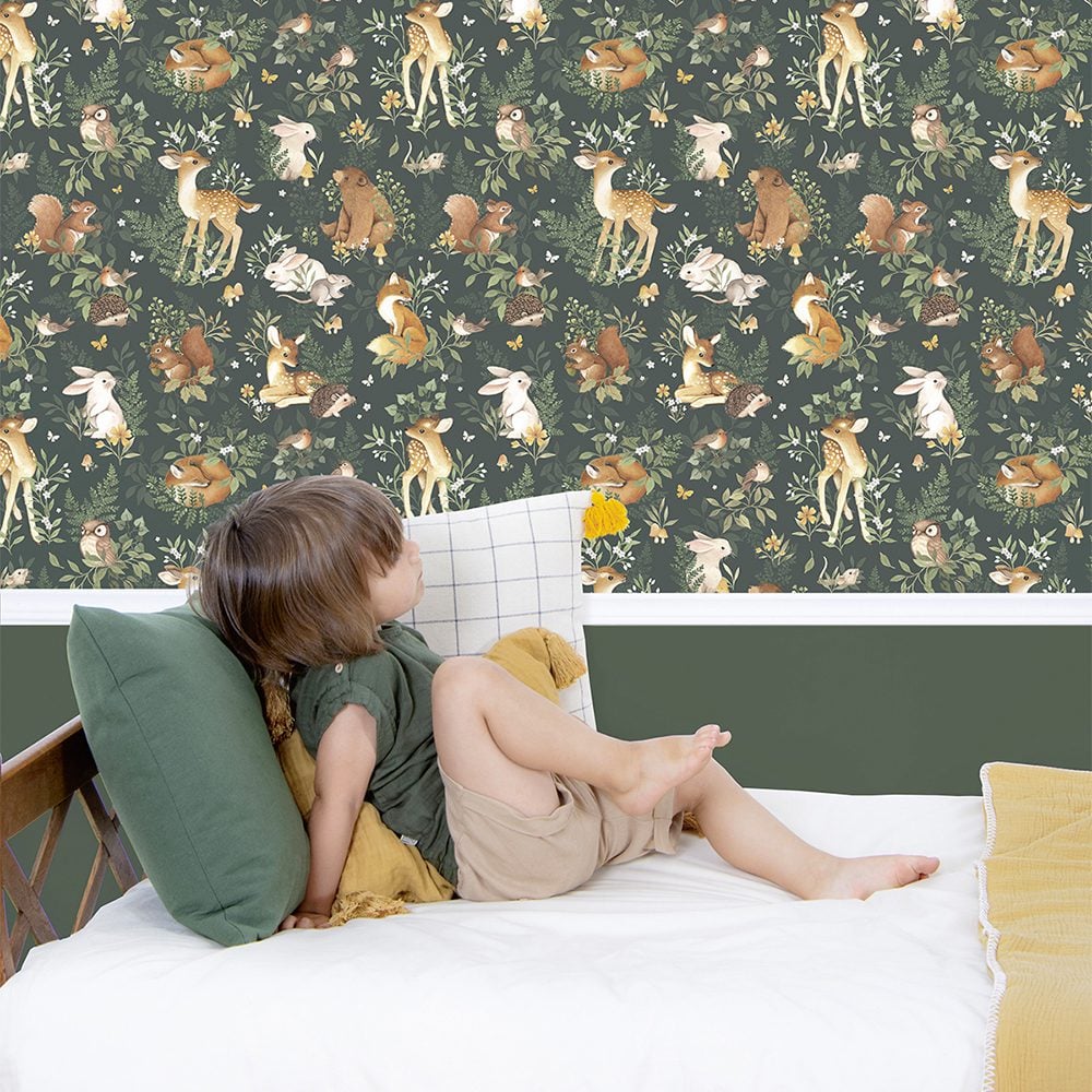 LILIPINSO - Wallpaper - Forest Friends (Pine Forest) - 50 cm x 10 m