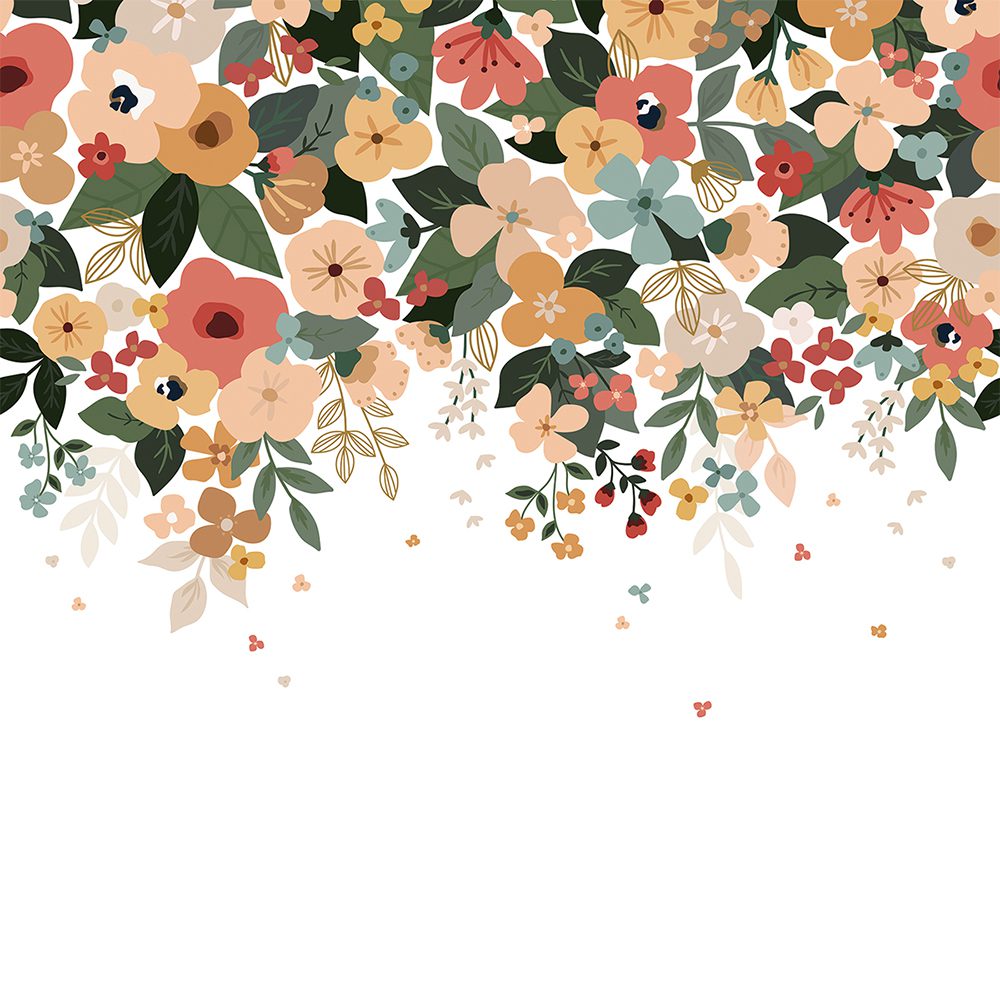 LILIPINSO - Kinderzimmer Wandtapete - Lush Flowers - 200 cm x 248 cm