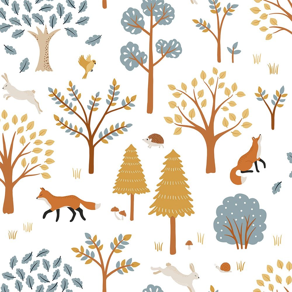 LILIPINSO - Kinderzimmertapete - Forest Living (Fox) - 50 cm x 10 m