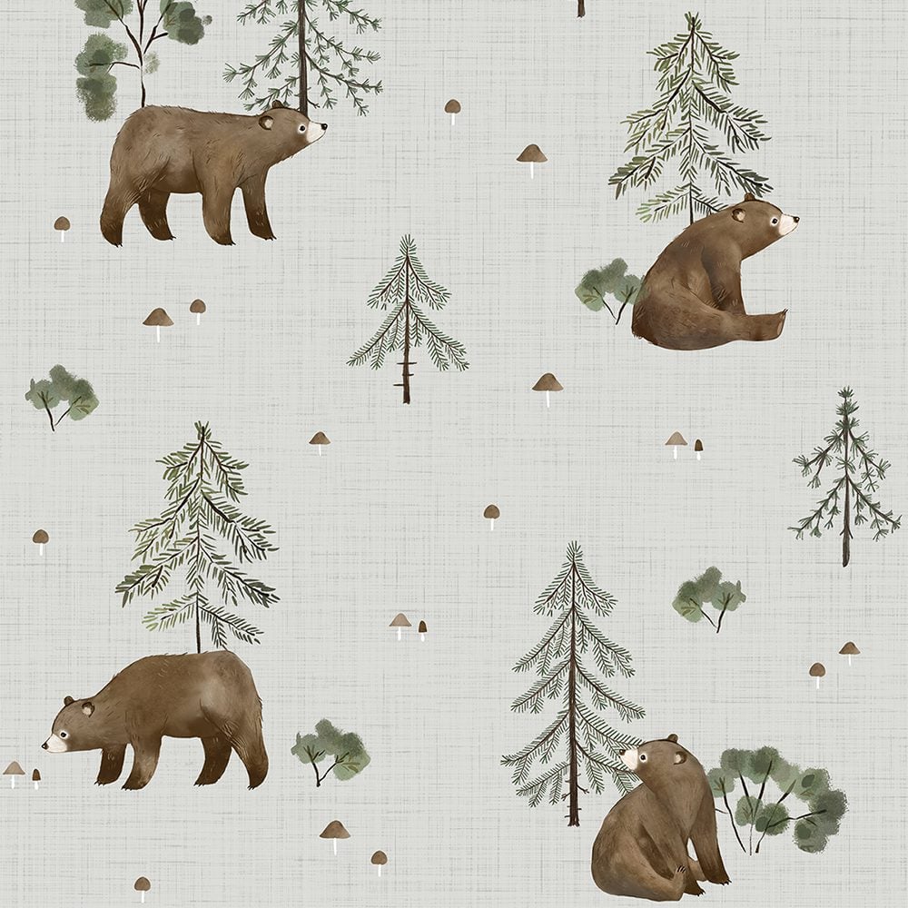 LILIPINSO - Kinderkamer Behang - Mountain & Bears - 50 cm x 10 m