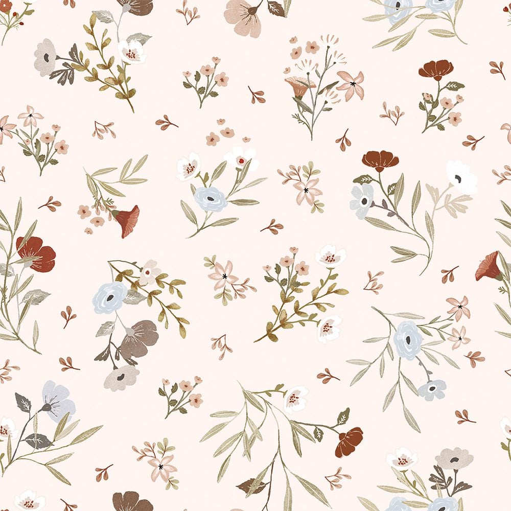 LILIPINSO - Kinderzimmertapete - Floral Poetry (Light Pink) - 50 cm x 10 m