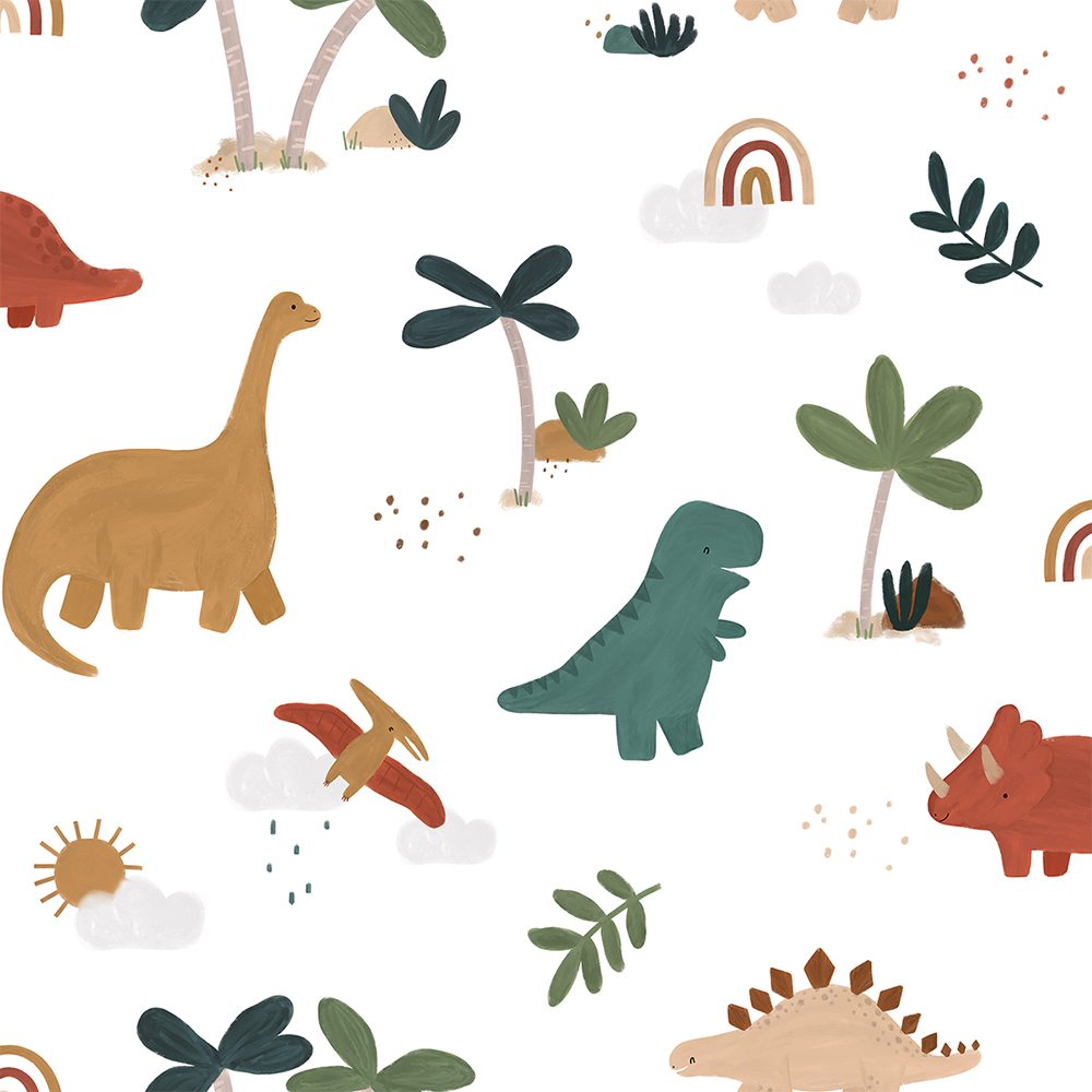 LILIPINSO - Kinderzimmertapete - Cool Dinosaurs - 50 cm x 10 m