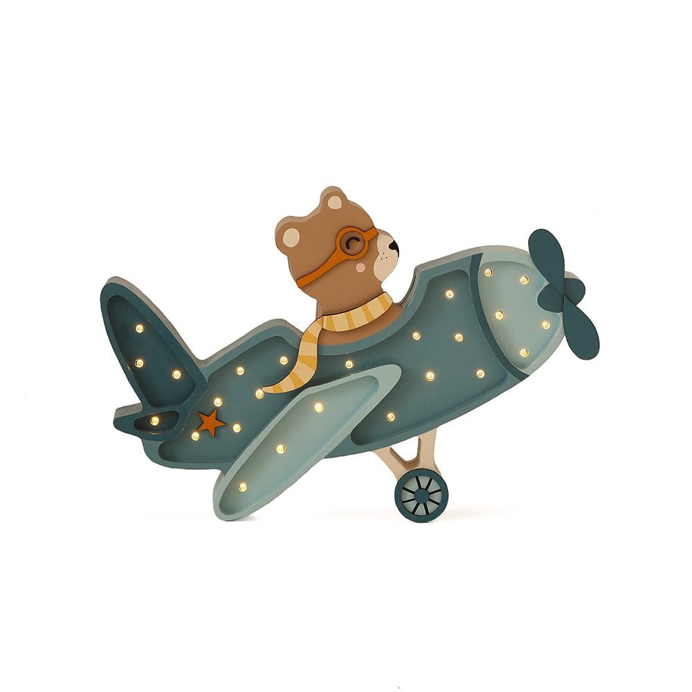 Little Lights - Nachtlicht - Vintage Flugzeug - Denim Blau