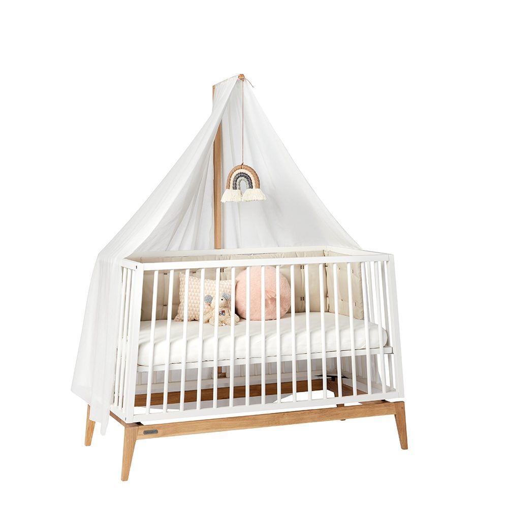 Leander - Linea + Luna Baby Cot - Canopy - White